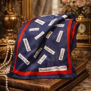 70s Patriotic U.S. Presidents Acetate Scarf